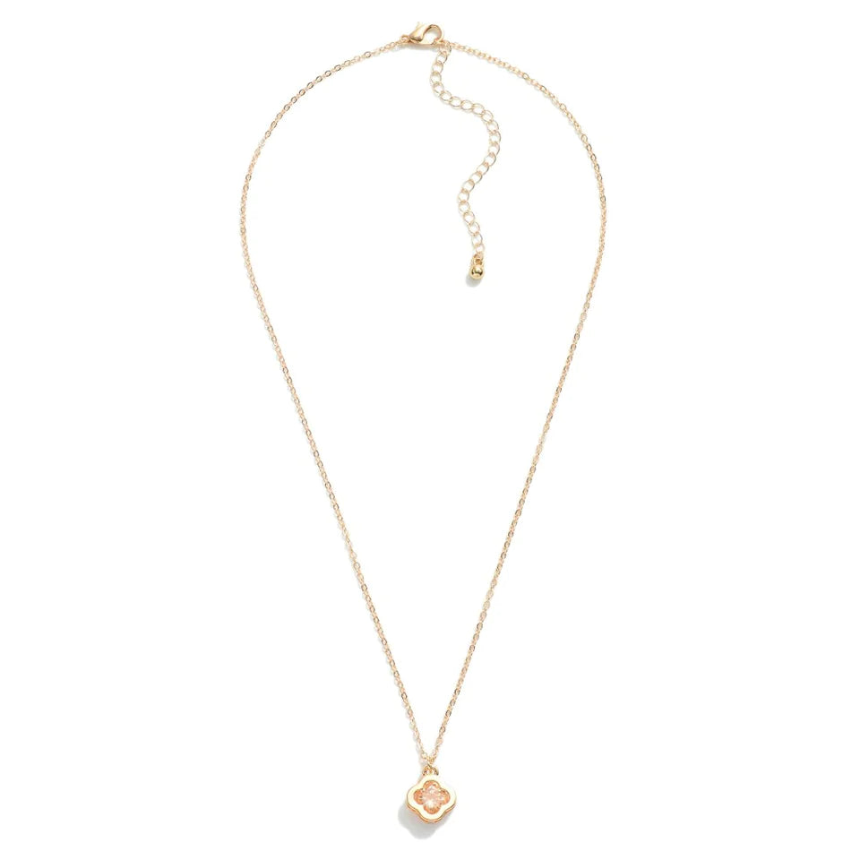 Rhinestone Clover Pendant