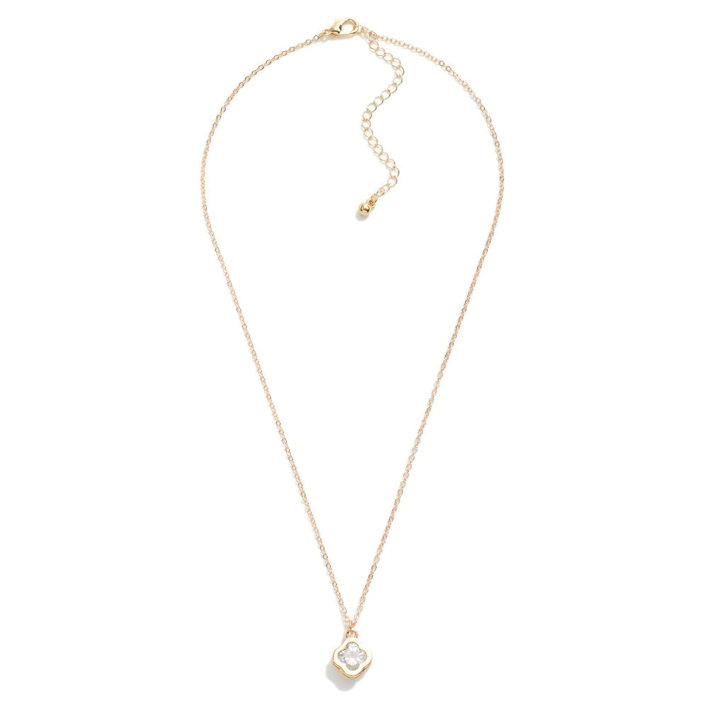 Rhinestone Clover Pendant