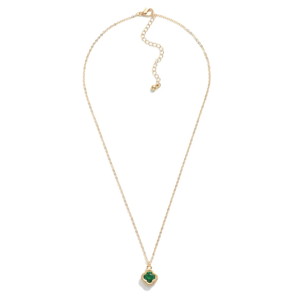 Rhinestone Clover Pendant