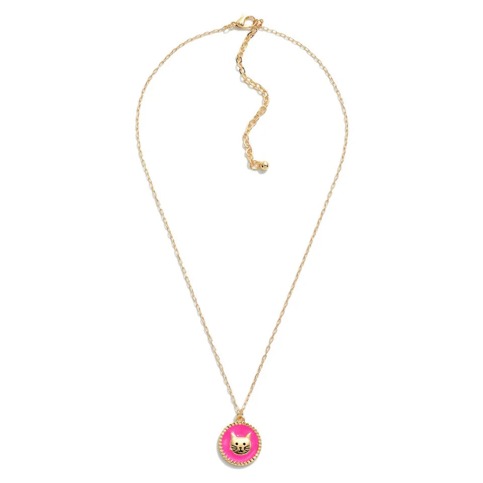 Enamel Cat Pendant