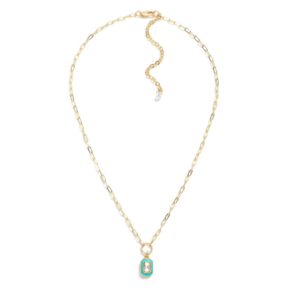 Square Rhinestone Pendant