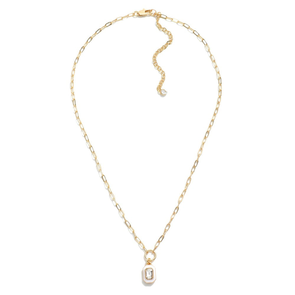 Square Rhinestone Pendant