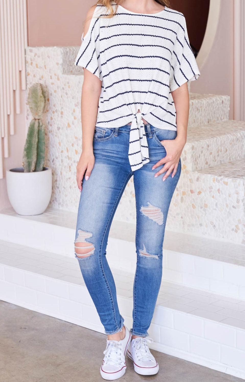 Tied Up Stripe Top