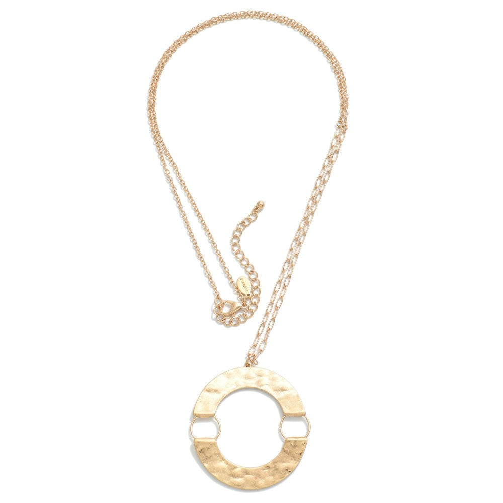 Circular Hammered Pendant