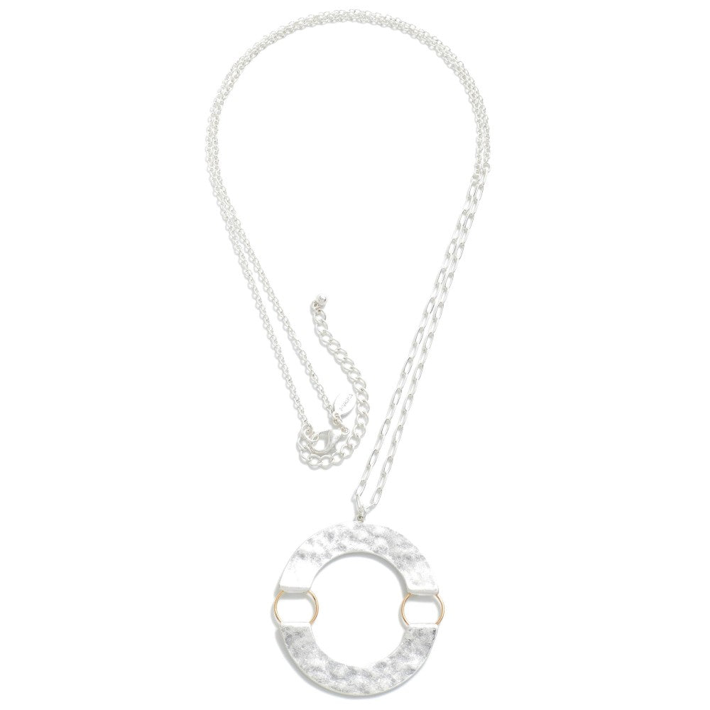 Circular Hammered Pendant