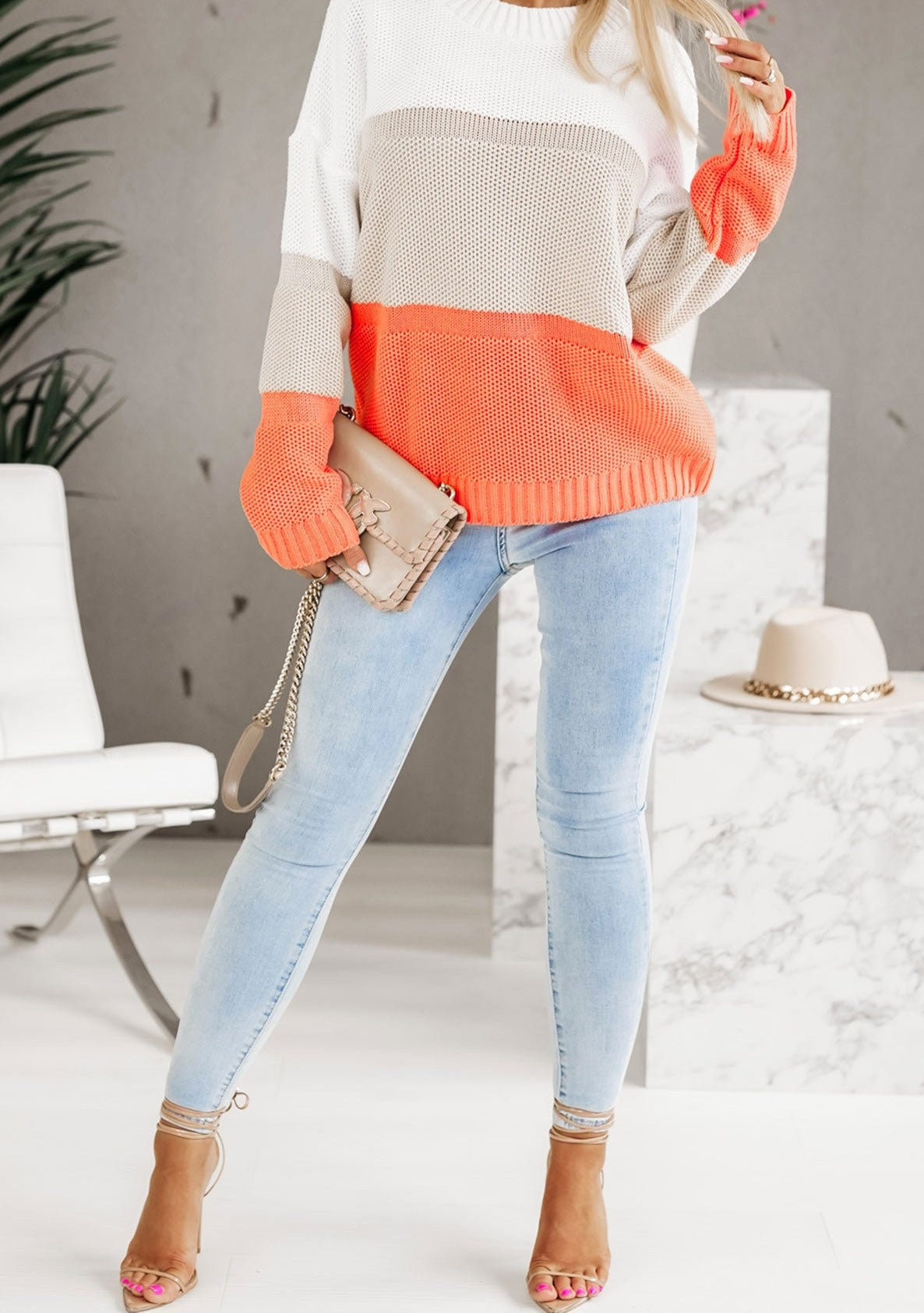 Block Knitted Sweater