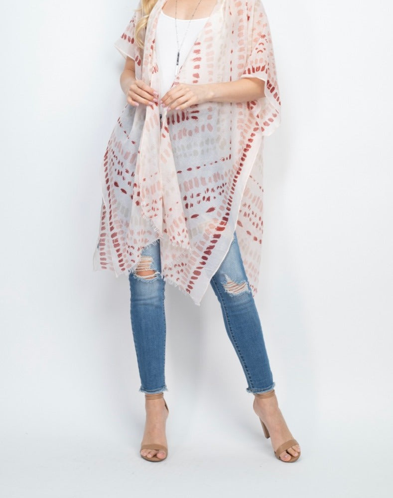Mosaic Print Kimono