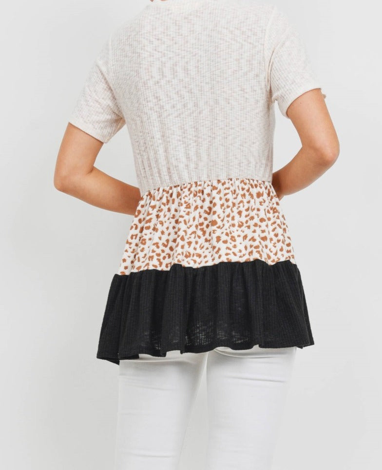 Leopard Ruffle Top