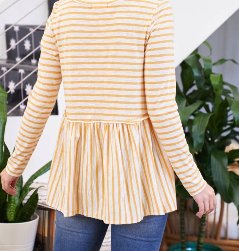 Striped Peplum Top