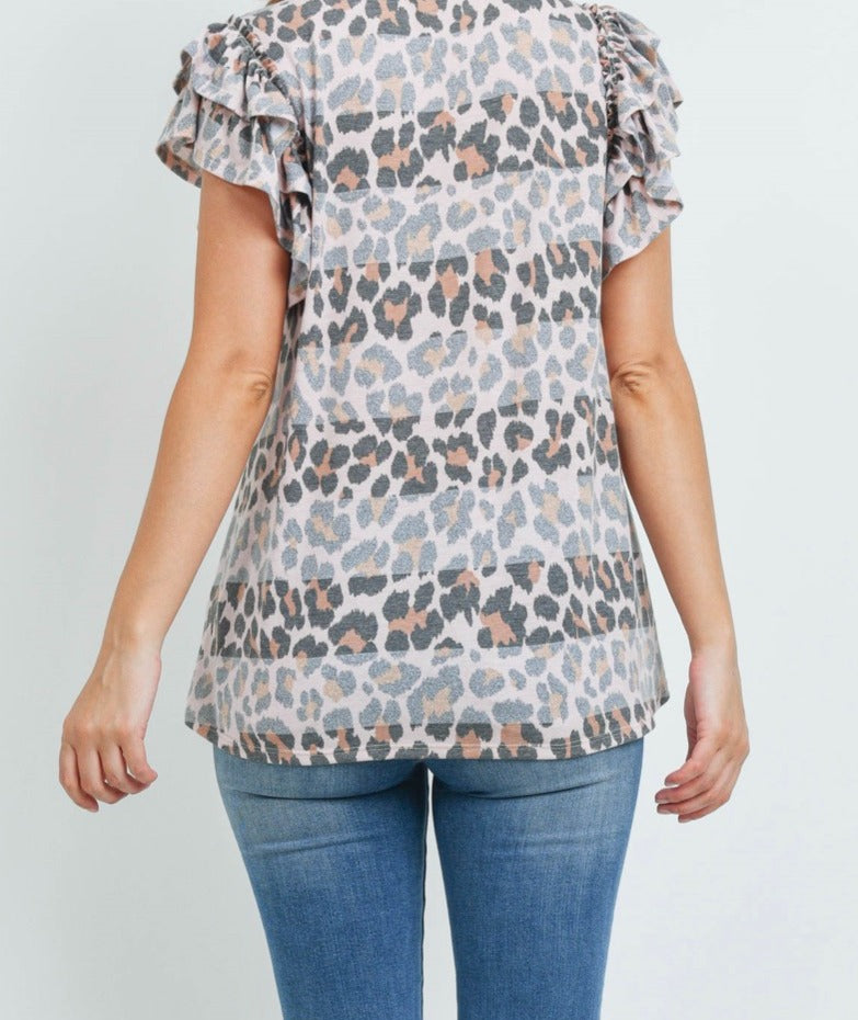 Striped Leopard Top