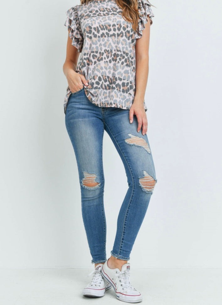 Striped Leopard Top