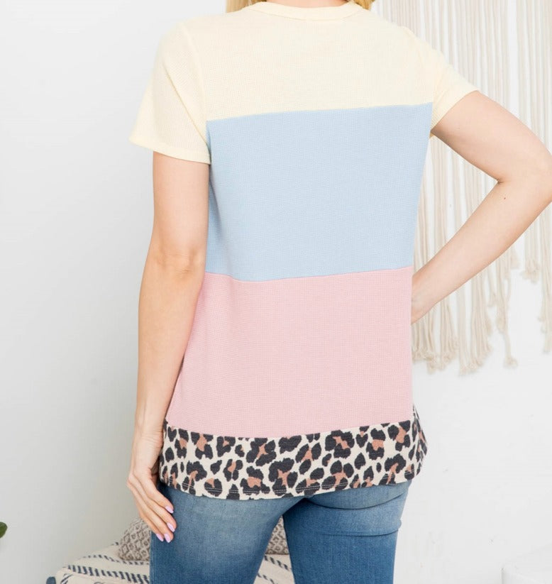 Contrast Leopard Top