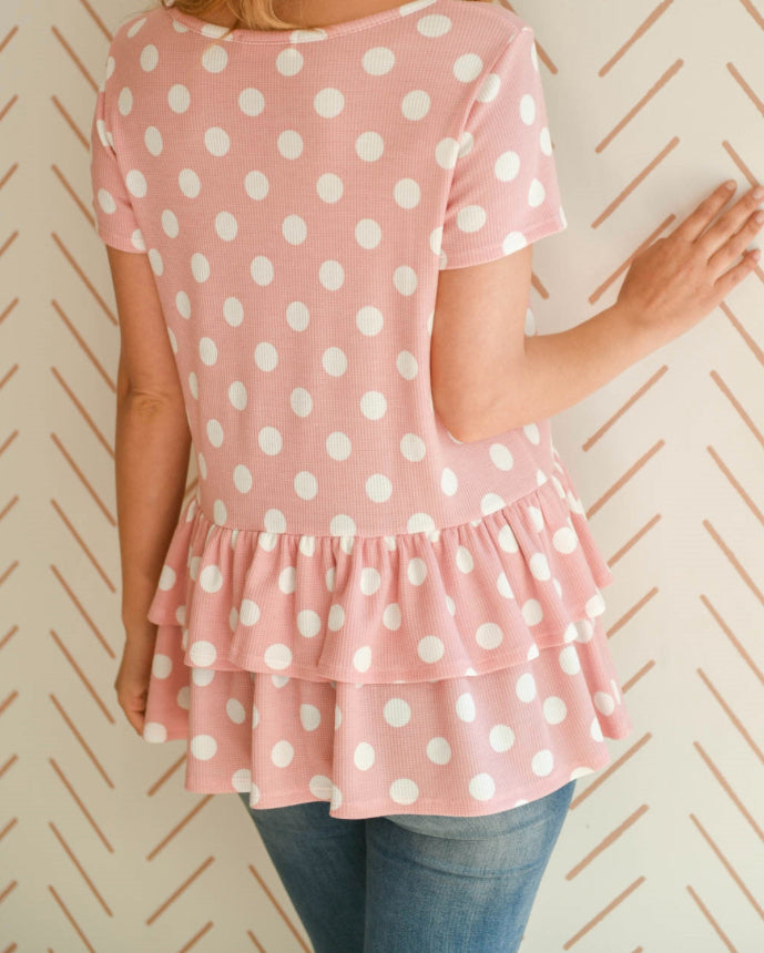 Polka Dot Ruffled Top