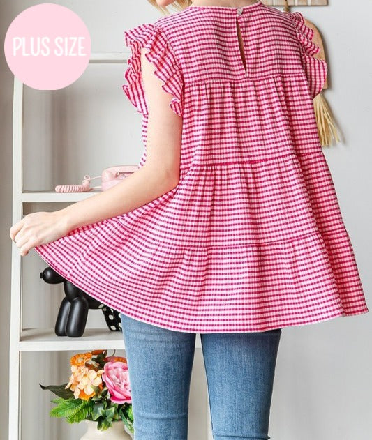 Plaid Ruffled Top