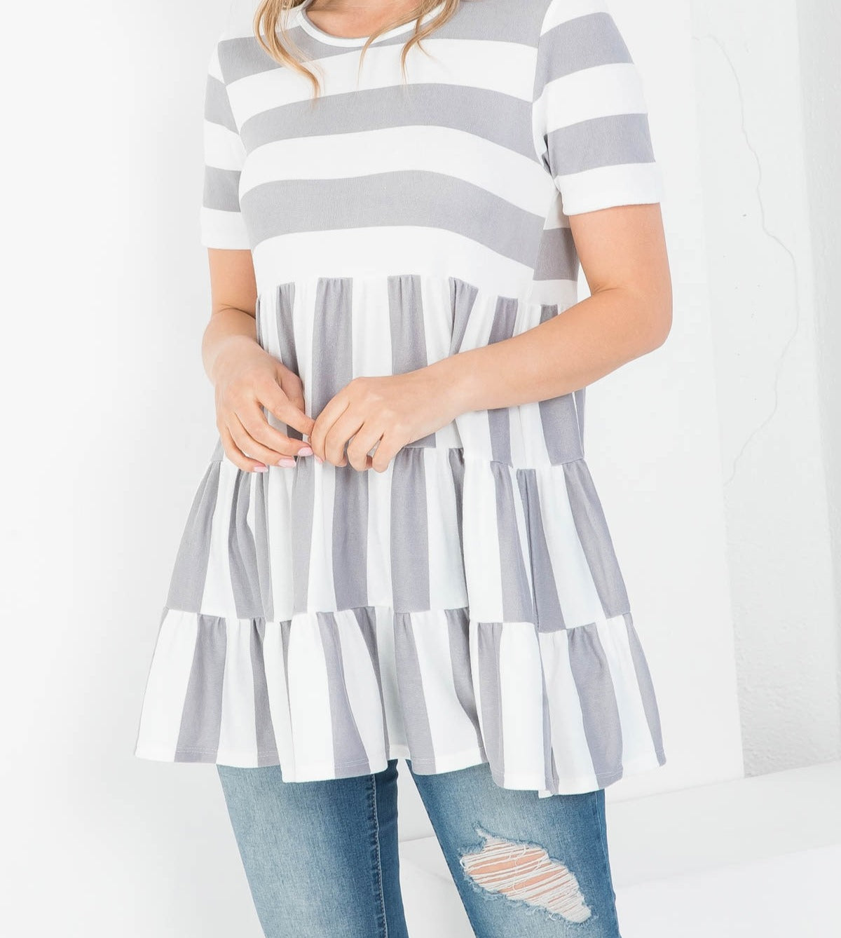 Striped Ruffle Top