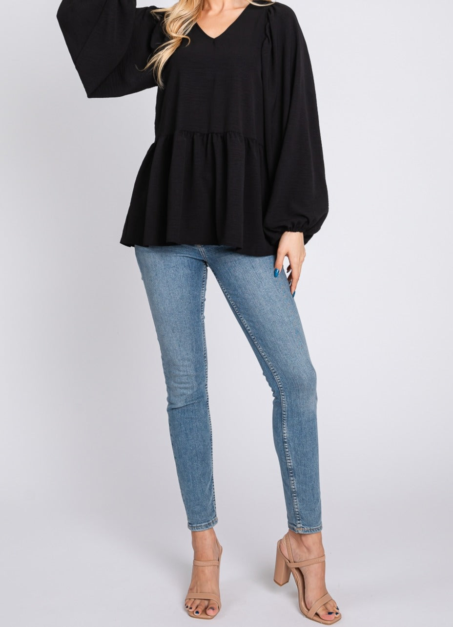 Bubble Sleeve Top