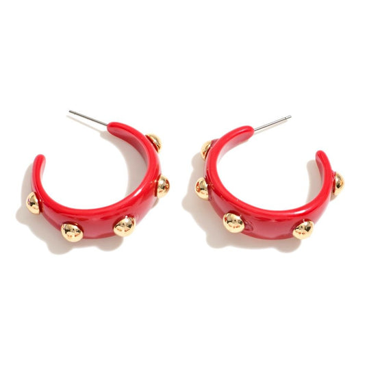 Studded Half Hoop