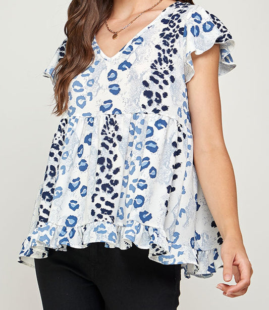 Flattered Leopard Top