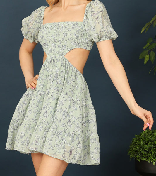 Floral Cut Out Dress