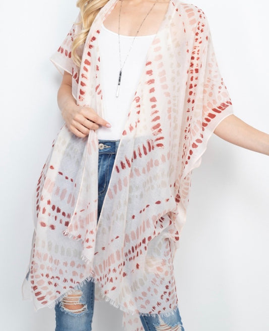 Mosaic Print Kimono