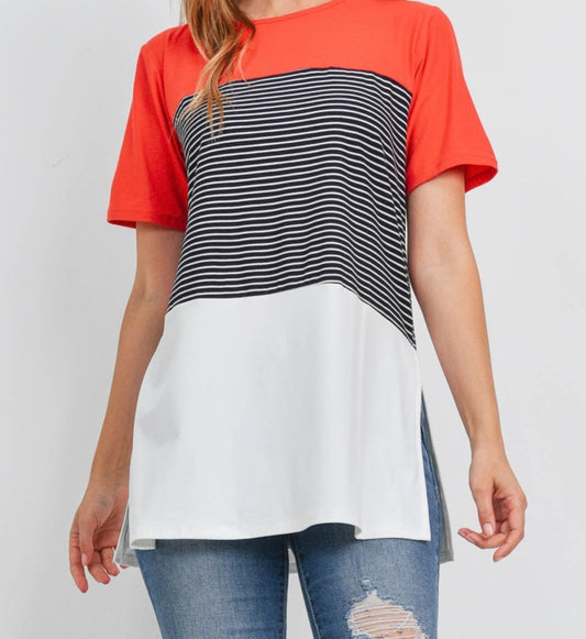 Split It & Give Them Stripes Top