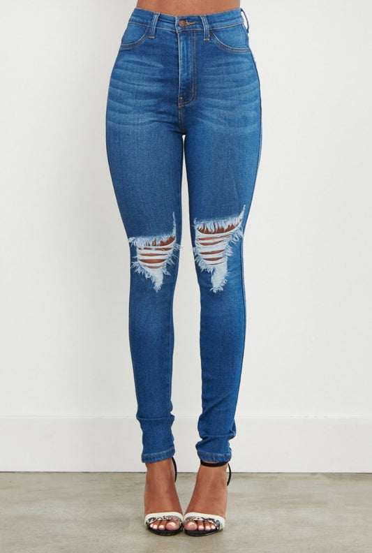 Blooming Distressed Skinnies
