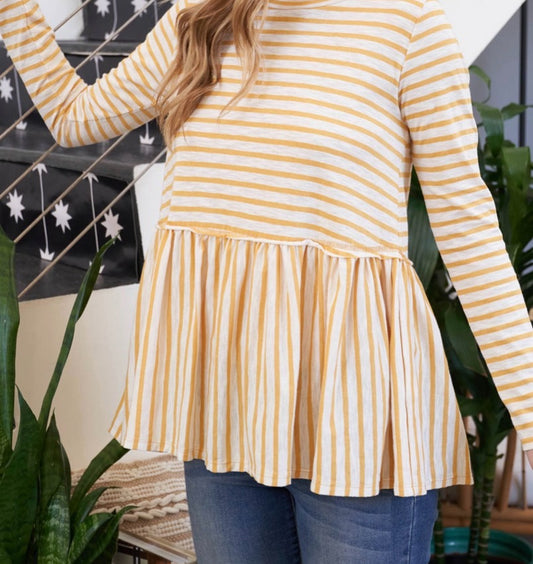 Striped Peplum Top