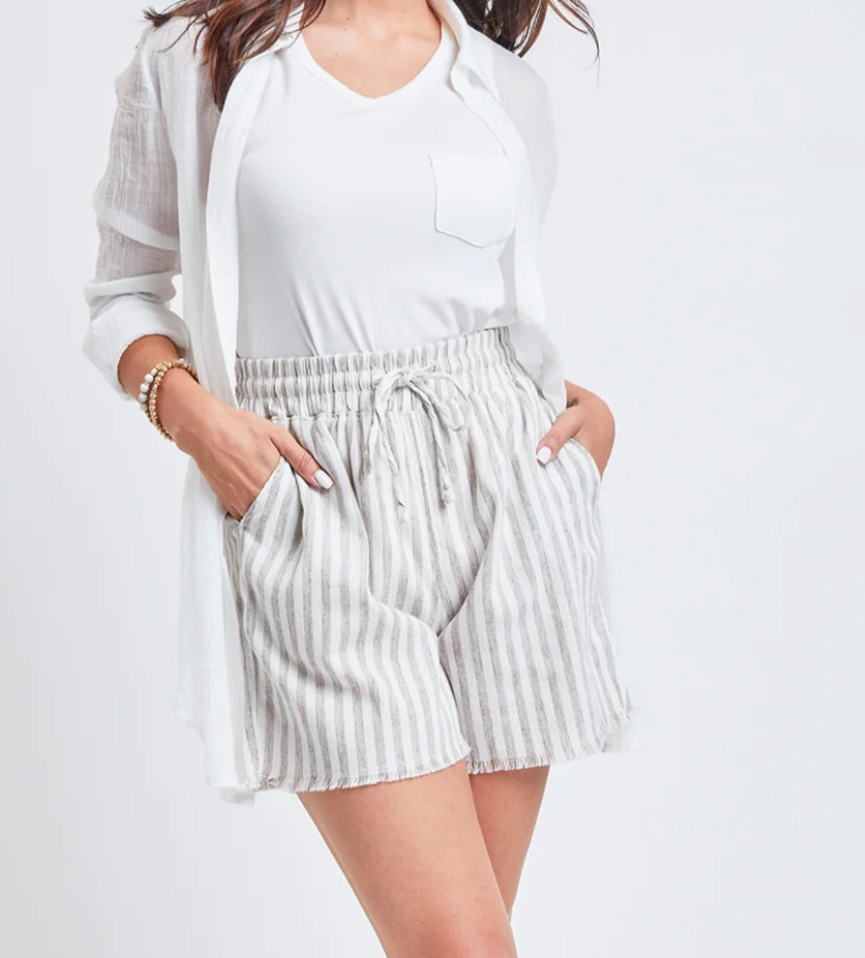 Linen Frayed Shorts