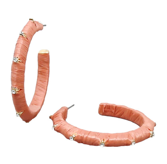 Raffia Wrapped Hoops