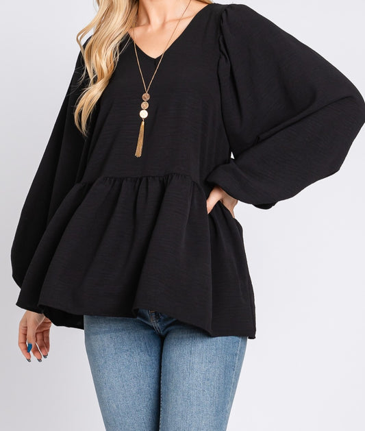 Bubble Sleeve Top